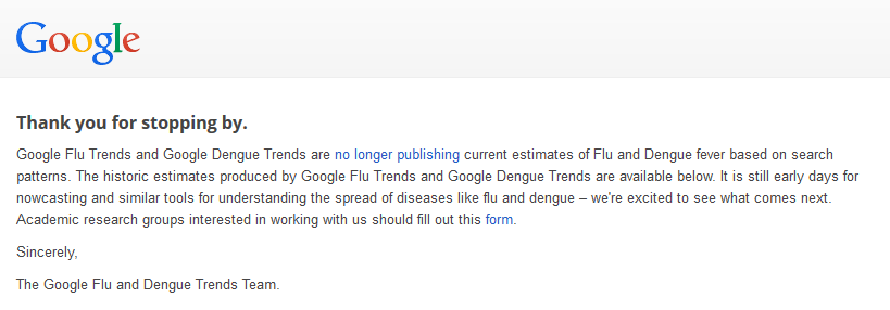 End of Google Flu Trends